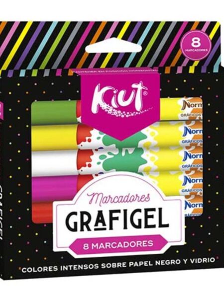MARCADOR X 8 CLRS INTENSOS GRAFIGEL