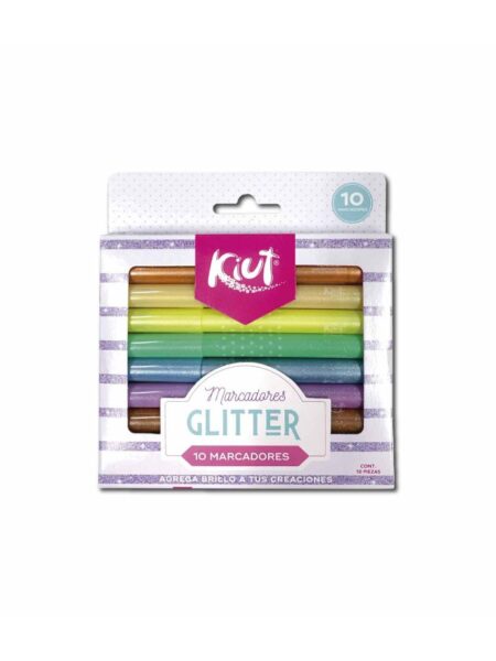 MARCADOR X 10 CLRS SHINE BABY P/BALA GLITTER