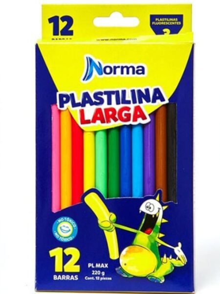 PLASTILINA X 12 CLRS LARGA NORMA 150 GRS
