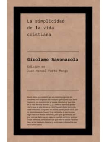 SIMPLICIDAD DE LA VIDA CRISTIANA, LA