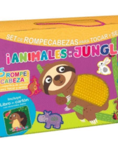 ANIMALES DE LA JUNGLA SET DE ROMPECABEZAS PARA TOCAR Y SENTIR