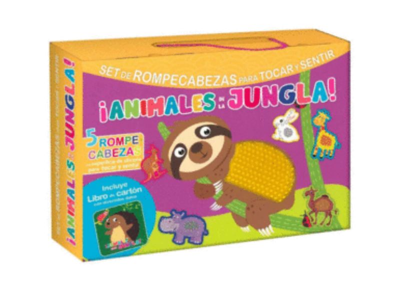 ANIMALES DE LA JUNGLA SET DE ROMPECABEZAS PARA TOCAR Y SENTIR