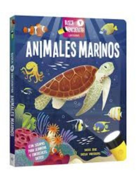 ANIMALES MARINOS BUSCA Y ENCUENTRA -LINTERNA Y SOLAPAS-