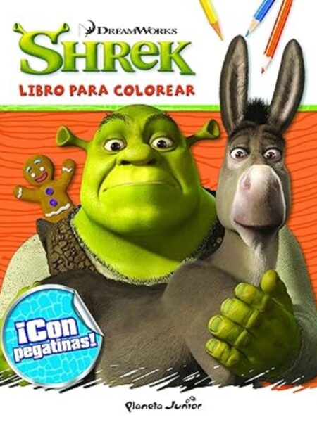 SHERK LIBRO DE COLOREAR CON PEGATINAS