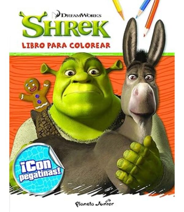 SHERK LIBRO DE COLOREAR CON PEGATINAS