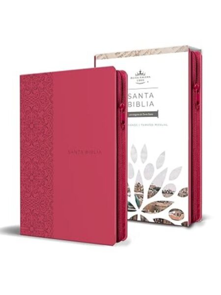 BIBLIA RVR60 SIMIL PIEL FUCSIA CREMALLEra