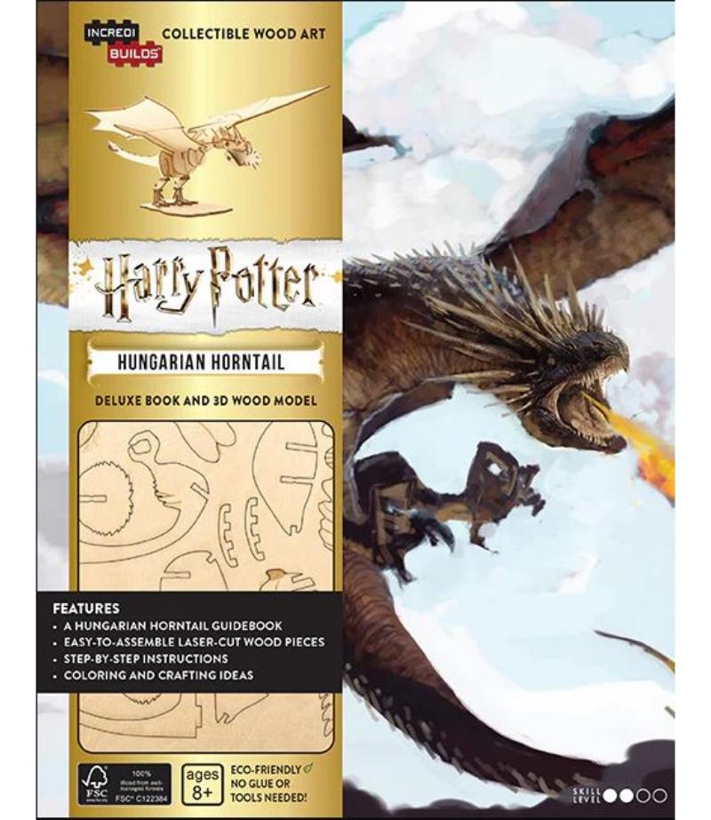 HARRY POTTER, HUNGARIAN HORNTAIL DELUXE BOOK AND 3D WOOD MODEL