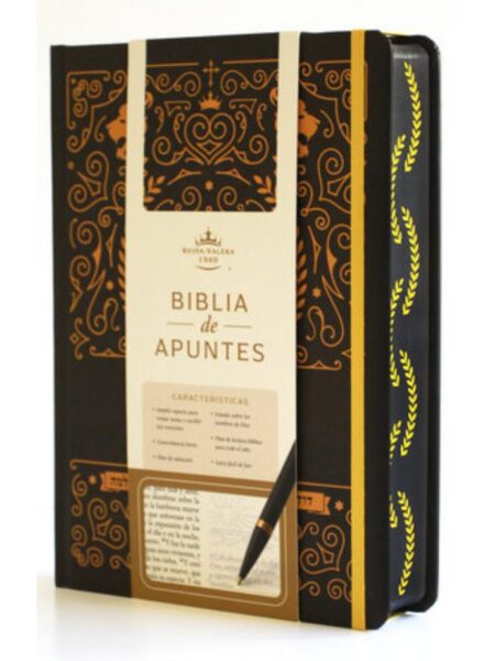 BIBLIA DE APUNTES RVR 1960 NEGRO Y ORO