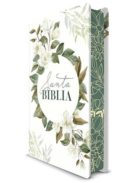 BIBLIA RVR 1960 FLORES BLANCAS Y VERDES