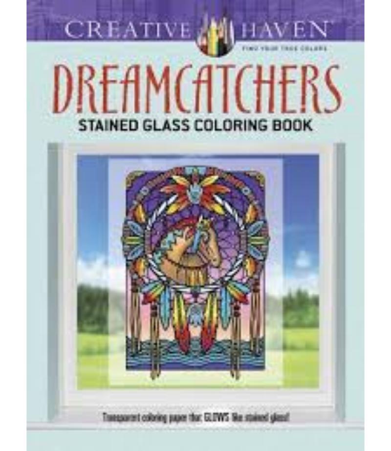 DREAMCATCHERS STAINED GLASS COLORING BOOK