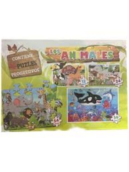 ANIMALES, LOS -4 PUZLES PROGRESIVOS-