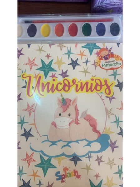 UNICORNIOS PINTORCITO -INCLUYE ACUARELAS-