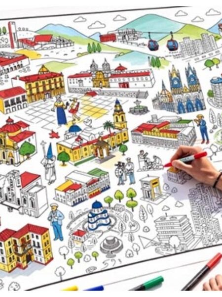 QUITO DE PAPEL -POSTER PARA COLOREAR-