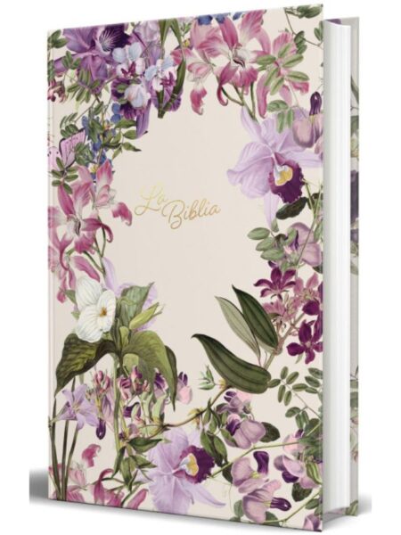 BIBLIA CATÓLICA -MORADA CON FLORES-
