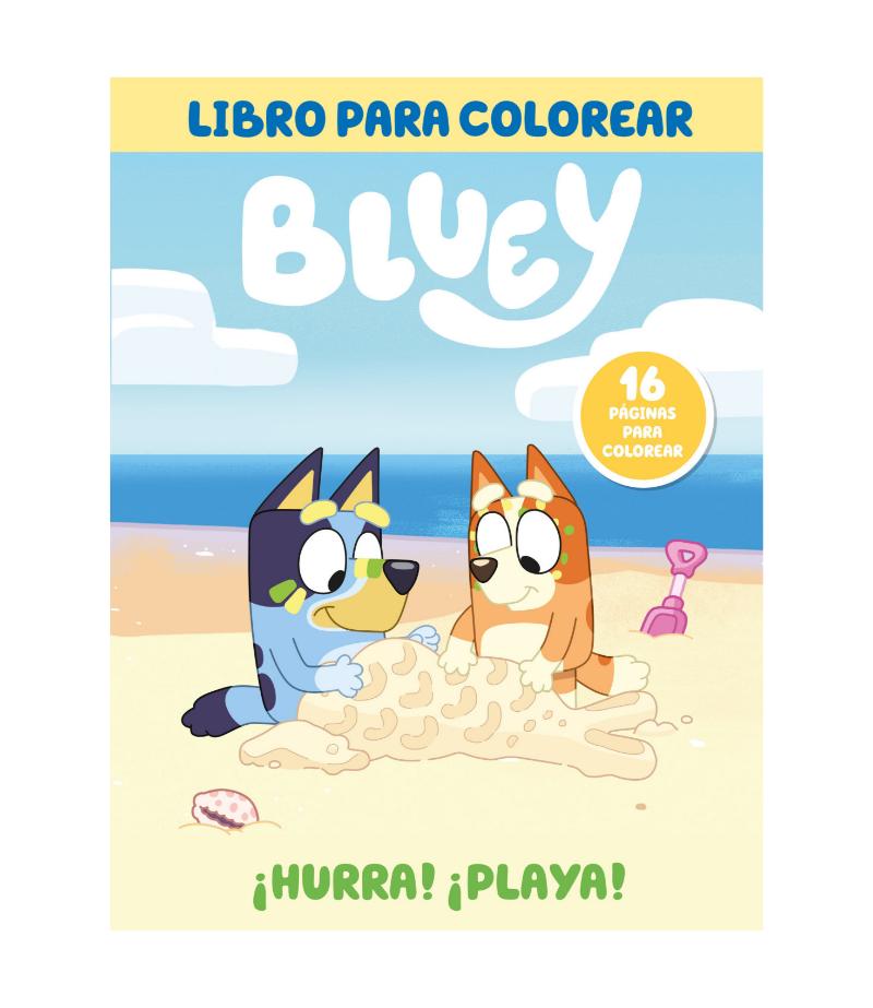 BLUEY -HURRA PLAYA- LIBRO PARA COLOREAR-