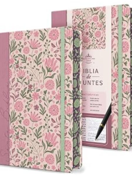 BIBLIA DE APUNTES RVR 1960 ROSA CON FLORES